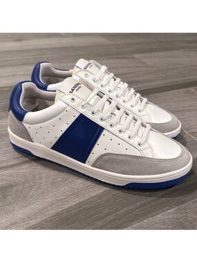 Sandro blue white leather sneakers trainers